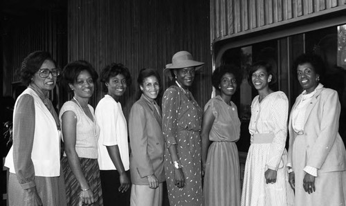 Association of Black Women Physicians event attendees posing for a group portrait, Los Angeles, 1989