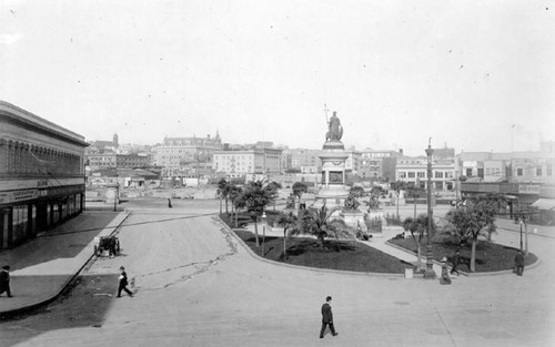 [Pioneer Monument, looking south from City Hall Avenue.]