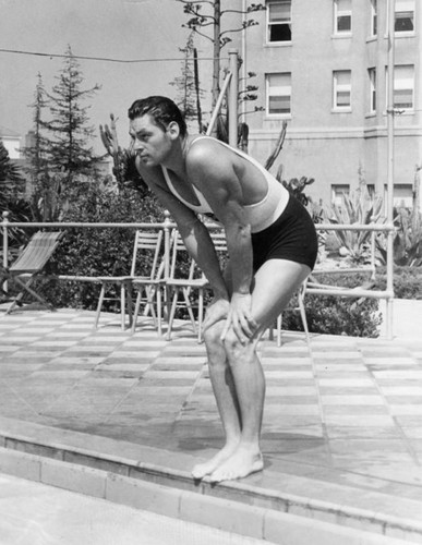 Weissmuller by the pool