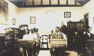 Students in classroom, Africa, ca. 1920-1930