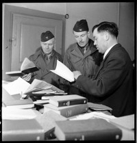 [Miscellaneous (Ammerschwihr):Colonel Gerry, Roth and unknown uniformed officer (Hartman?)]