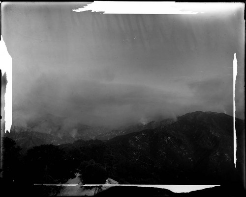 Forest fire in the west fork of the San Gabriel River, as seen from Mount Wilson Observatory