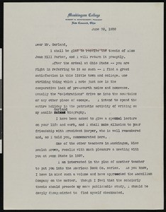 Eldon C. Hill, letter, 1938-06-30, to Hamlin Garland
