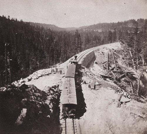 1268. Emigrant Gap. View form the Tunnel, Looking West. Central Pacific Railroad