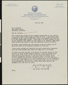 Ann Morgan, letter, 1937-07-20, to Hamlin Garland