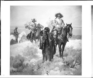 Painting by Einar Corsten Petersen, depicting "Spaniards and Squaw"