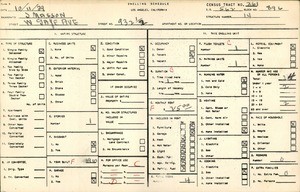 WPA household census for 932 1/2 WEST GAGE AVE, Los Angeles County