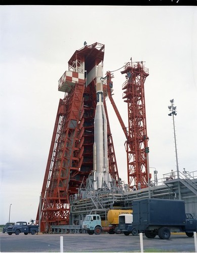 Atlas-Agena, on Pad, with Launch Tower Date: 07/19/1961