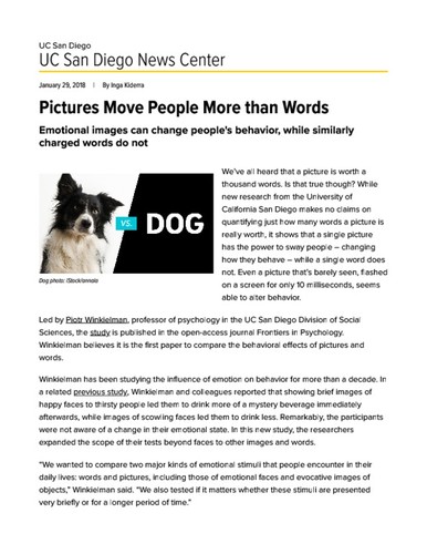Pictures Move People More than Words