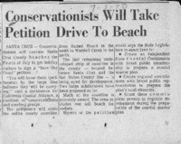 Conservationists will take petition drive to beach