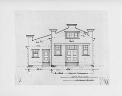 Architectural drawing of the Jewish synagogue in Santa Rosa, California, prepared by J. C. Lindsay, about 1924