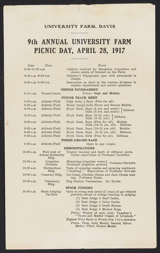 Picnic Day program 1917