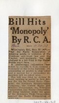 Bill Hits 'Monopoly' By R.C.A