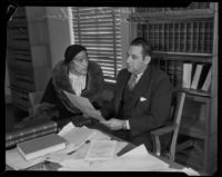 Suspect Edna Herbst and special investigator Blayney Matthews, Pasadena, 1933