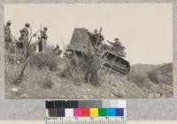 Road machinery demonstrations on Santa Barbara Forest. Metcalf. April, 1929