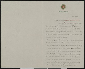 Richard Burton, letter, 1923-04-25, to Hamlin Garland