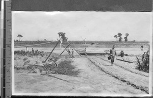 Rope across Fen Ho river, Fenyang, Shanxi, China, 1924