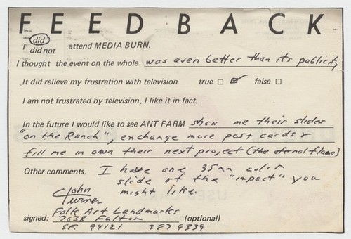 Letter from John Turner to Uncle Buddie's Used Cars (Media Burn folder)