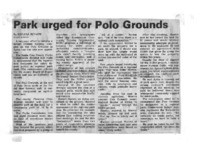 Park urged for Polo Grounds