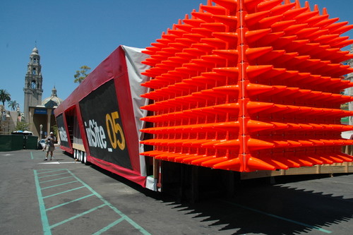 InfoSite San Diego: exterior with traffic cones