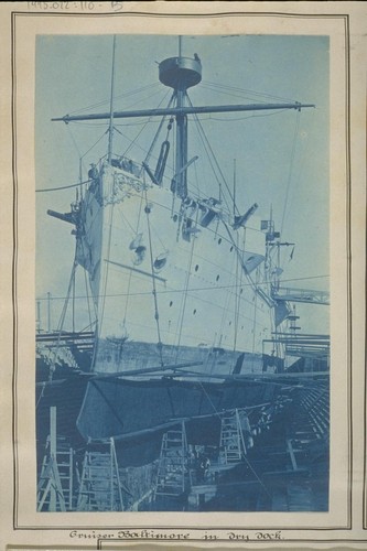 Cruiser Baltimore in dry dock