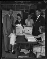 Buron Fitts and family cast their votes, Los Angeles, 1929-1933