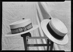 Men's straw hats, Southern California, 1927