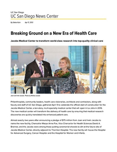 Breaking Ground on a New Era of Health Care