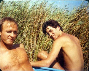 John Canalli and a friend at the beach