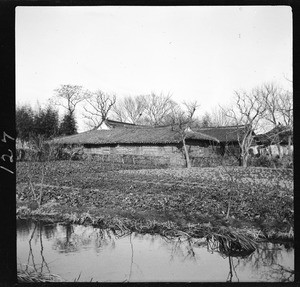 View of a farm and farmhouse in China, ca.1900