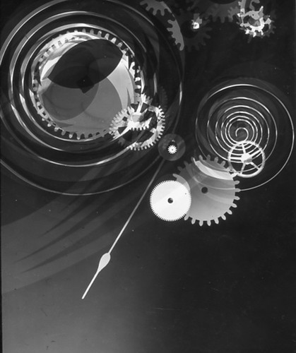 Photogram of parts of a watch