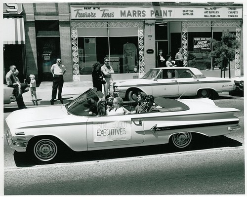 Scout Day Parade: Girl Scout Executives Riding in Impala Convertible