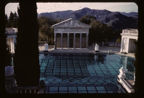 San Simeon, grounds, Neptune Pool, temple facade