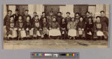 Group portrait of the Shanghai branch treasury, Chang wearing bowler hat