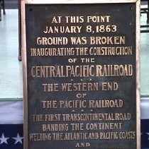 Old Sacramento. View of the Central Pacific Railroad Depot or Passenger Station under reconstruction