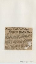 Navy Will The Call Out reserve Radio Men