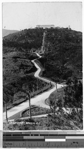 Observatory and Lourdes Grotto on Mirador Hill, Baguio, Philippines, 1928
