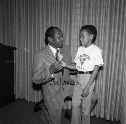 Bradley and youth, Los Angeles, 1973