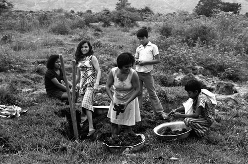 Women extracting clay, La Chamba, Colombia, 1975