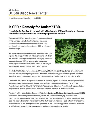 Is CBD a Remedy for Autism? TBD