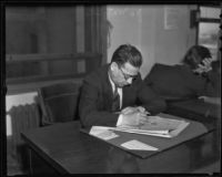 Joe Watkins, defendant in racketeering case, Los Angeles, 1936