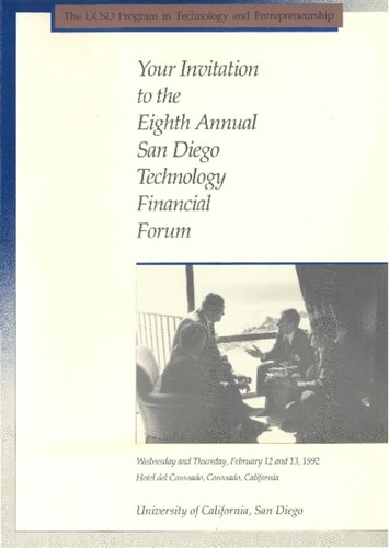Your Invitation to the Eighth Annual San Diego Technology Financial Forum