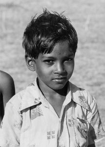 Santal Parganas, Nordindien. Dreng fra skolen i Maharo, 1983