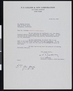 W.W. Beardsley, letter, 1936-03-25, to Hamlin Garland