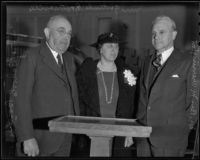 Dr. Ben M. Cherrington, Gertrude H. Rounsavelle and Frank A. Bouelle, Los Angeles, 1935