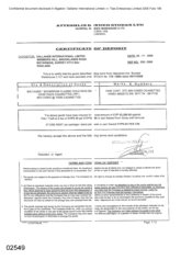 [Certificate of deposit 800 cases sovereign classic gold for Gallaher International Limited from Atteshlis bonded stores Ltd]