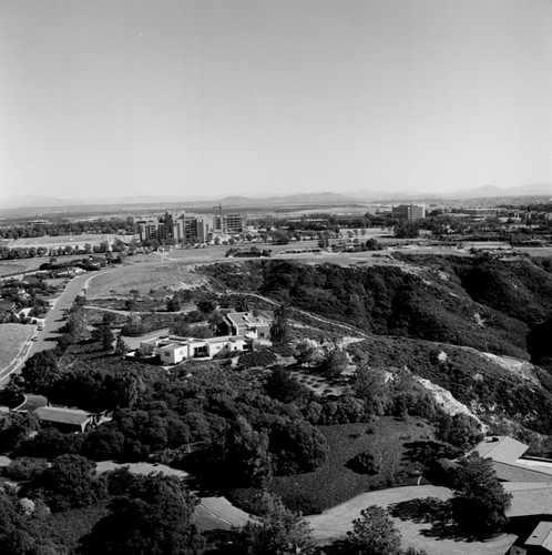Aerial view of La Jolla Farms and UC San Diego, looking east