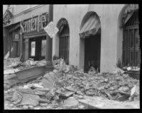 Earthquake-damaged building occupied by the Rossmore Hotel, Santa Ana, 1933