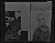 Two pinned photographs, one identified as William McCourt, California Labor School
