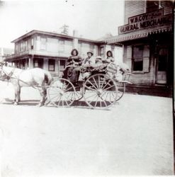 Proctor family leaving for a camping trip, Occidental, California, about 1895
